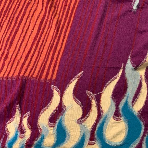 KAPITAL Multi Color Flames Cars Wool Scarf - Picture 6 of 6